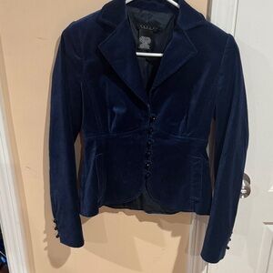 Tahari Navy Velvet Blazer